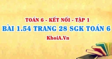 Bài 1.54 trang 28 SGK Toán 6 tập 1 Kết nối tri thức